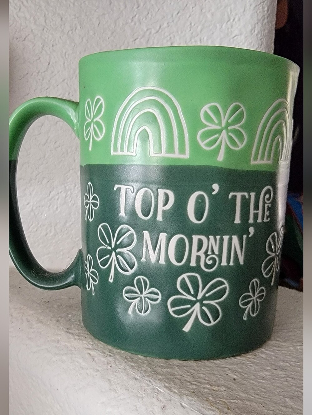 Sheffield Home Happy St Patrick's Day Kiss Me I'm Irish Green 16 oz Ceramic Mug